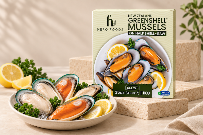 Raw Greenshell Mussel Half Shell 1kg